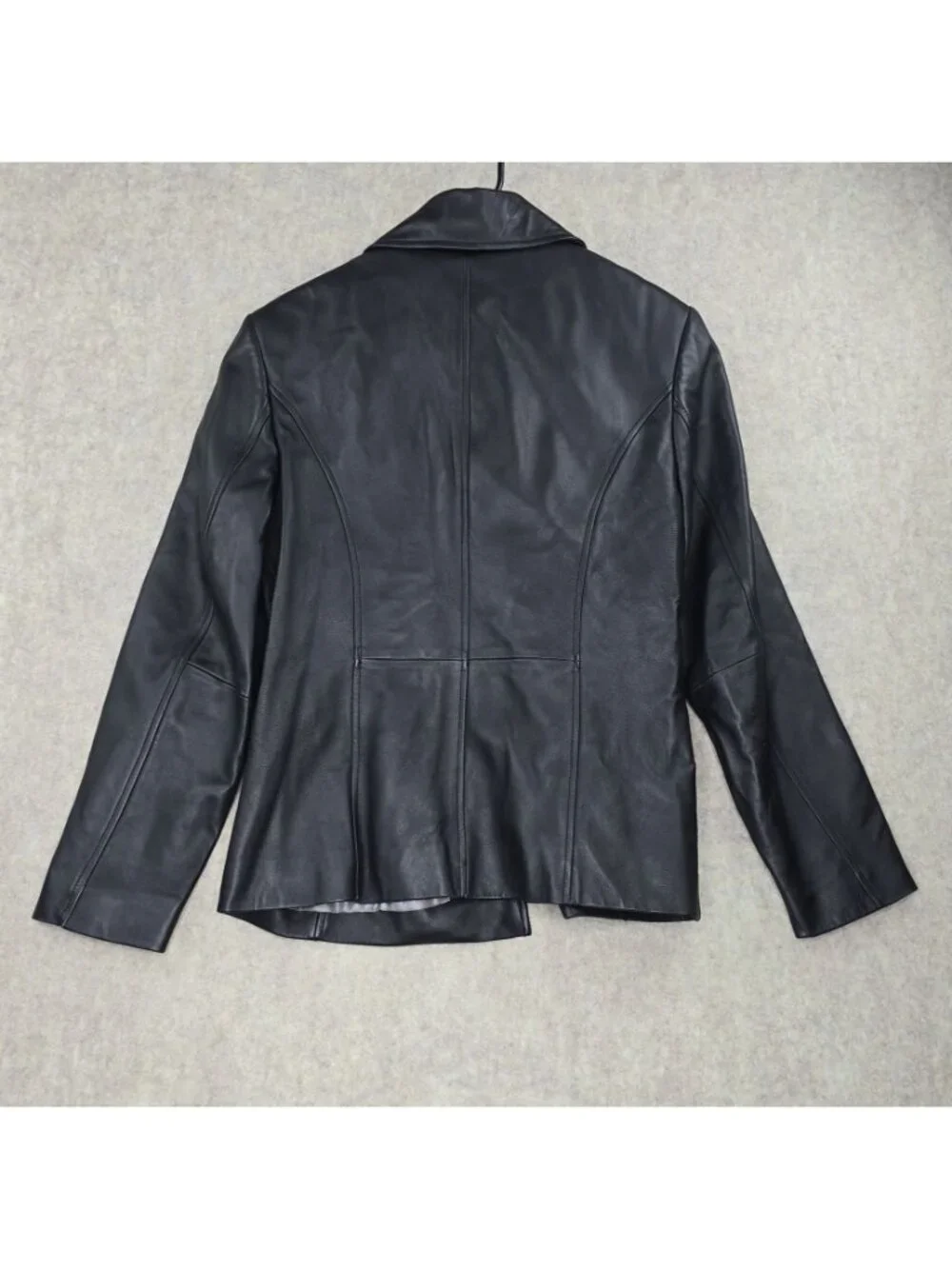 Valerie Stevens Women’s Black Genuine Lamb Leather Jacket Medium Button Front